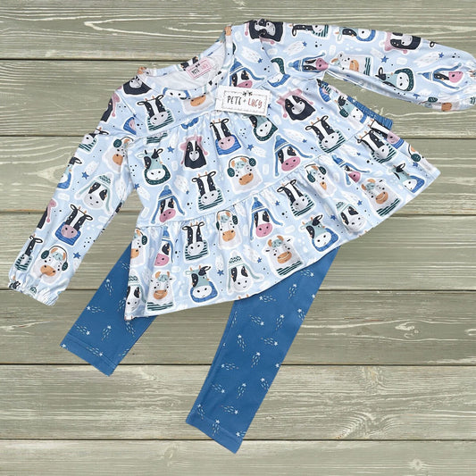 Cool Cows 🐄                     2pc pant set