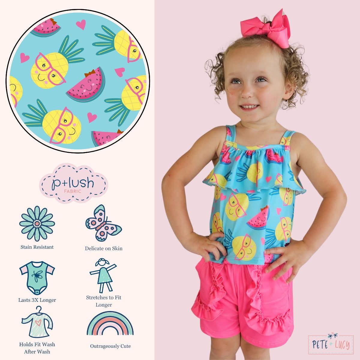 Pineapple Party 2pc shorts set